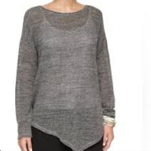 Eileen Fisher sweater Melange mesh boxy bateau neckline ash gray women’s size XL